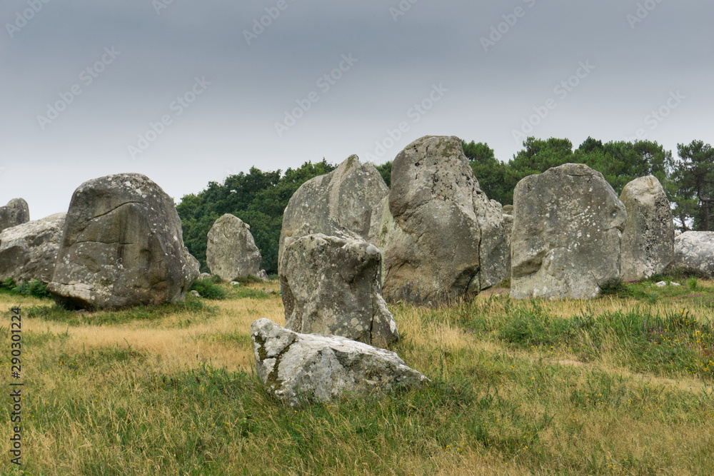the standing stone alignments of Carnac in Brittany