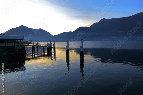 Ligh over the lake of Como, Italy