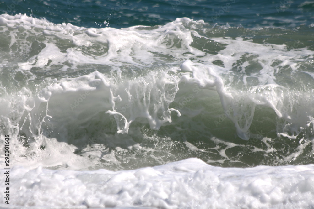 Abstract blue wave splashes in Greece Abstract blue wave splashes in Greece