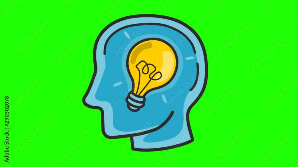 PERSON THINKING. MOVEMENT ANIMATION. GREEN PERSON THINKING. MOVEMENT ANIMATION. GREEN