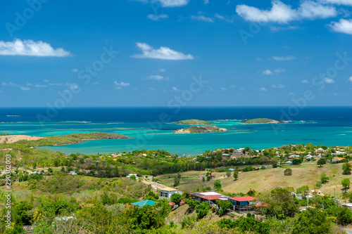 Le Francois, Martinique / 04.08.2014. Martinique, FWI - View to Les Trois Ilets from the mountains