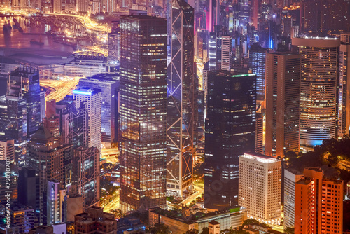 wonderful light cityscape in hong kong