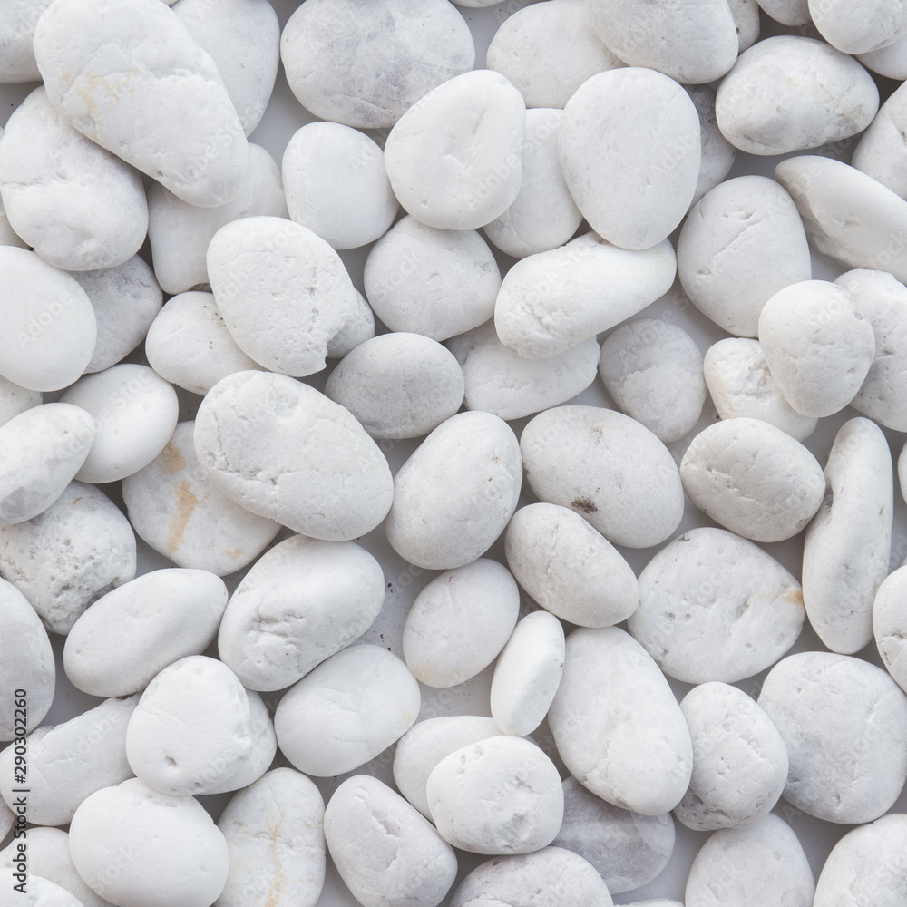 Naklejka White pebbles stone texture and background