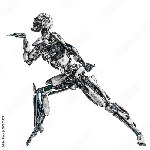 cyborg robot in a mission