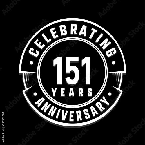 Celebrating 151st years anniversary logo design. One hundred and fifty-one years logotype. Vector and illustration.