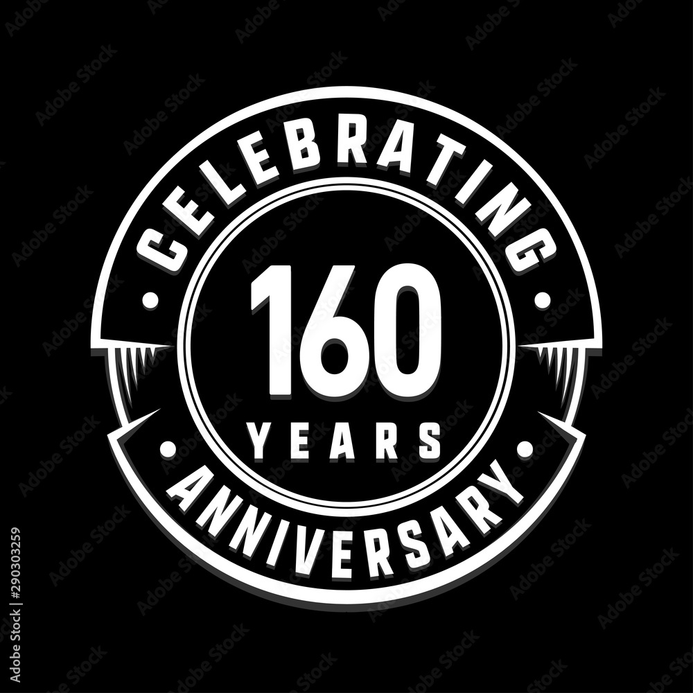 Celebrating 160thyears anniversary logo design. One hundred and sixty years logotype. Vector and illustration.