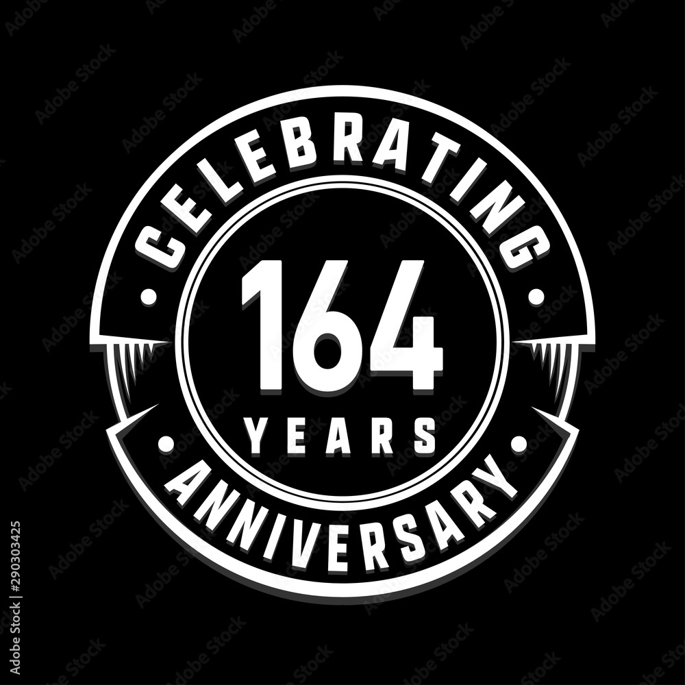 Celebrating 164th years anniversary logo design. One hundred and sixty-four years logotype. Vector and illustration.