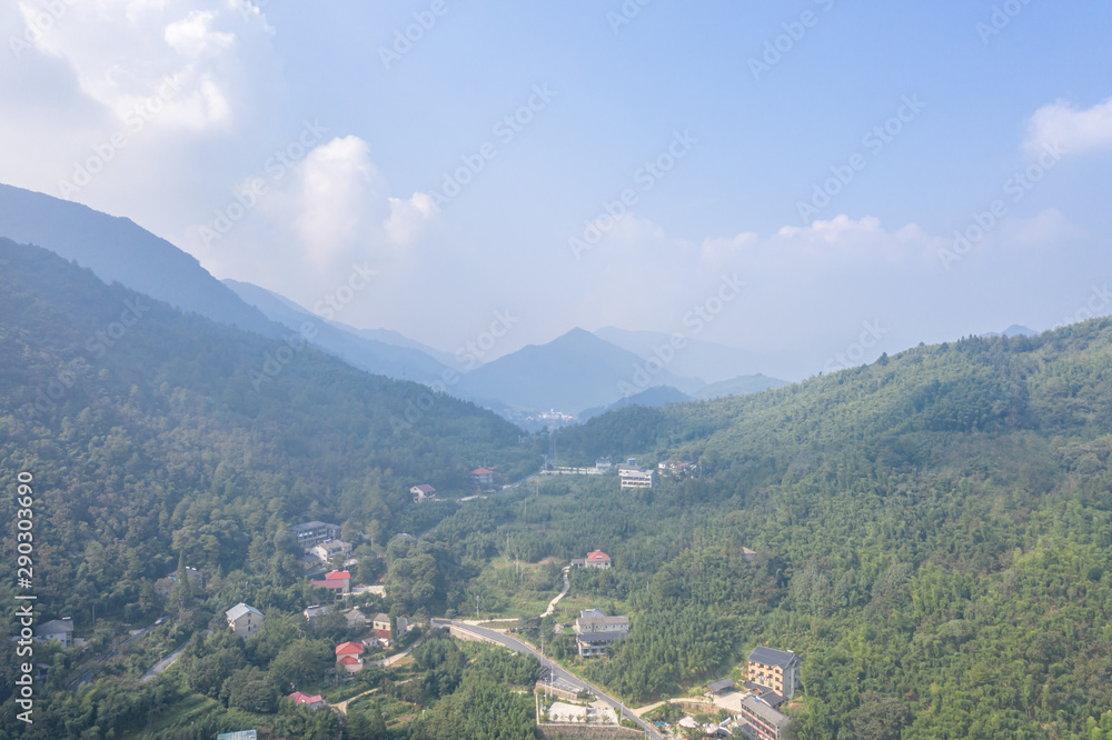 village with mountain