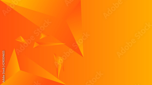 Abstract polygon triangle gradient background orange