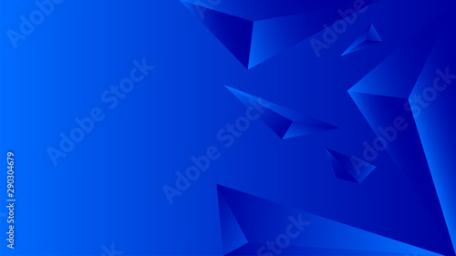 Abstract polygon triangle gradient background blue