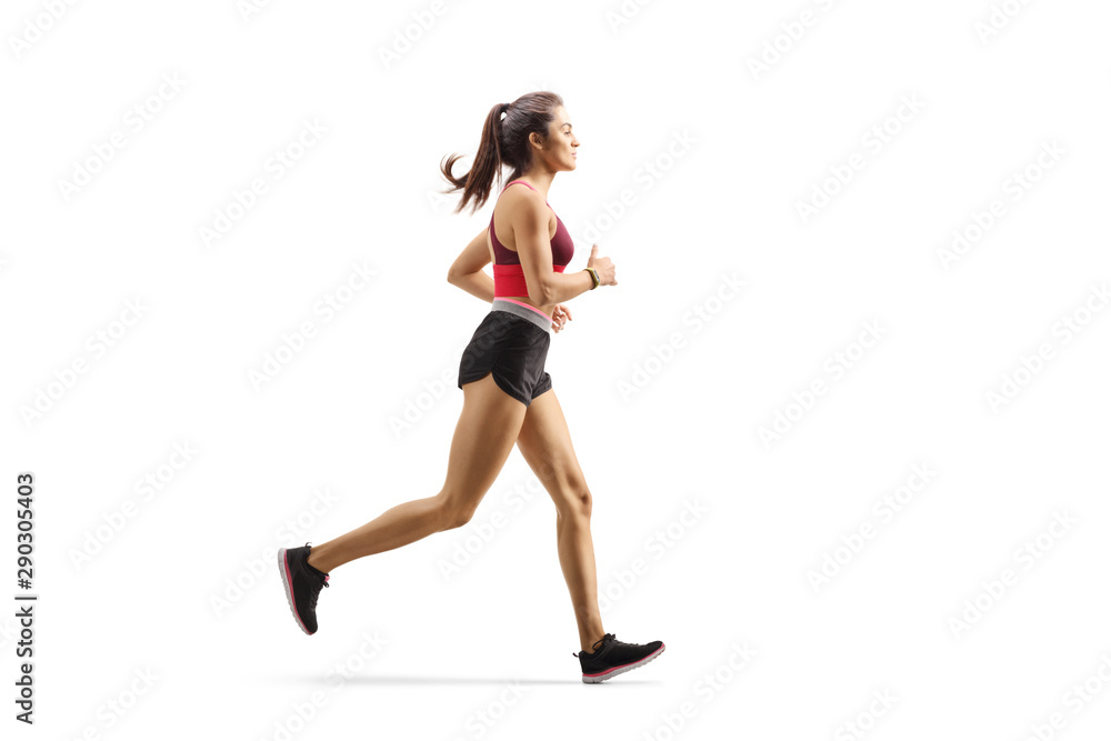 Female athlete jogging - obrazy, fototapety, plakaty 