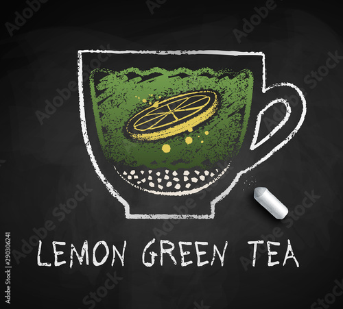 Vector sketch of of lemon green sweet tea