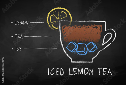Vector chalk drawn illustration of iced tea