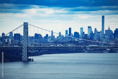 George Washington suspension Bridge and New York
