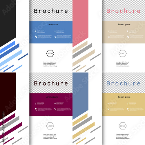 Set of Cover Design template, annual report cover, flyer, presentation, brochure. Front page design layout template with bleed in A4 size. colors with rectangle background templates.