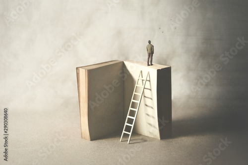 wise man on the to of the book