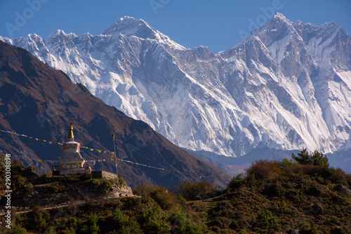 Stupa on the way to Everest Base Camp in Himalayas, Nepal