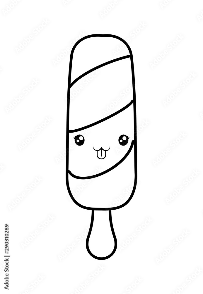 cute ice cream in stick kawaii character cute ice cream in stick kawaii character
