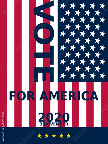 Illustration encouraging americans to vote in the presidential election of 2020. Impartial and suitable for all kinds of use, including printing, web, social media, marketing etc... 36x48 in (ARCH E) photo