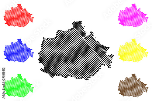 Baranya County (Hungary, Hungarian counties) map vector illustration, scribble sketch Baranya map
