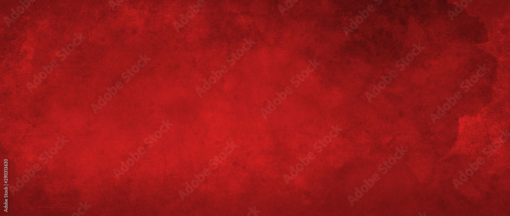 Fototapeta Czerwone tło z teksturą i zakłopotanego rocznika grunge i farby akwarelowe plamy w eleganckiej Boże Narodzenie kolor ilustracji