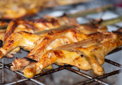 grilled chicken street food of asian. 