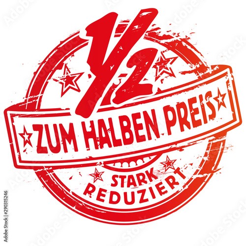 Stempel mit zum halben Preis stark reduziert