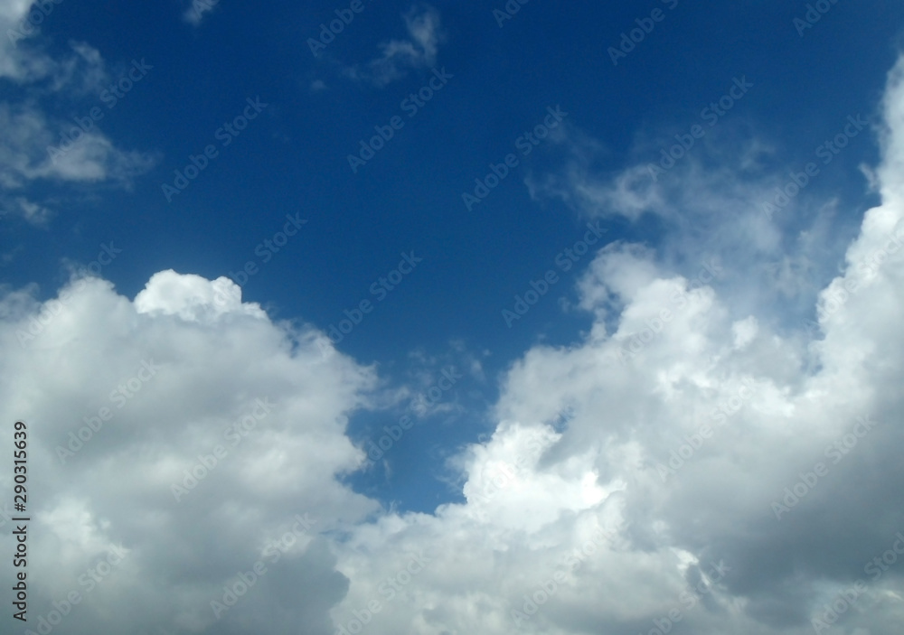Amazing blue sky with white clouds