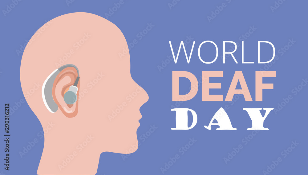 World Deaf Day in last Sunday of September concept vector. Rally, seminar and various deaf awareness campaign World Deaf Day in last Sunday of September concept vector. Rally, seminar and various deaf awareness campaign