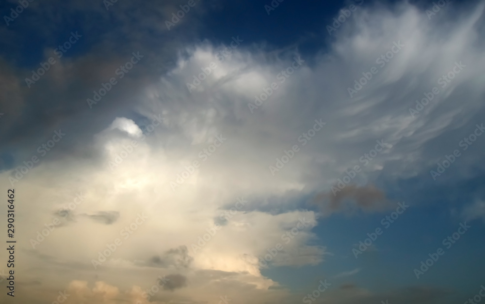 Evening sky with White clouds