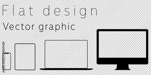 Flat design of mobile devices with transparent screens.