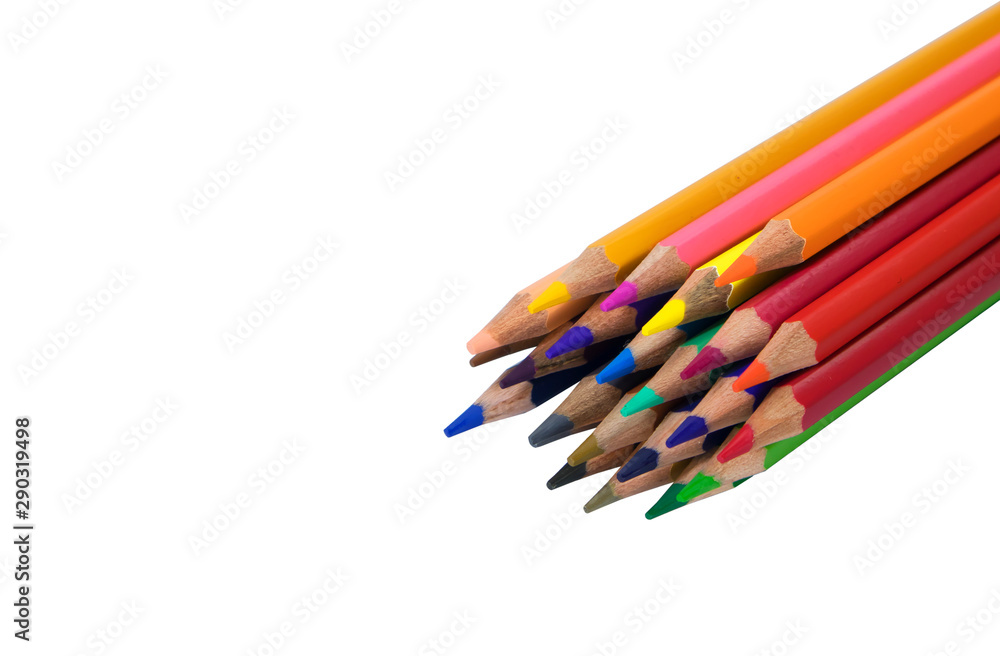 Wooden pencils on a white background Wooden pencils on a white background