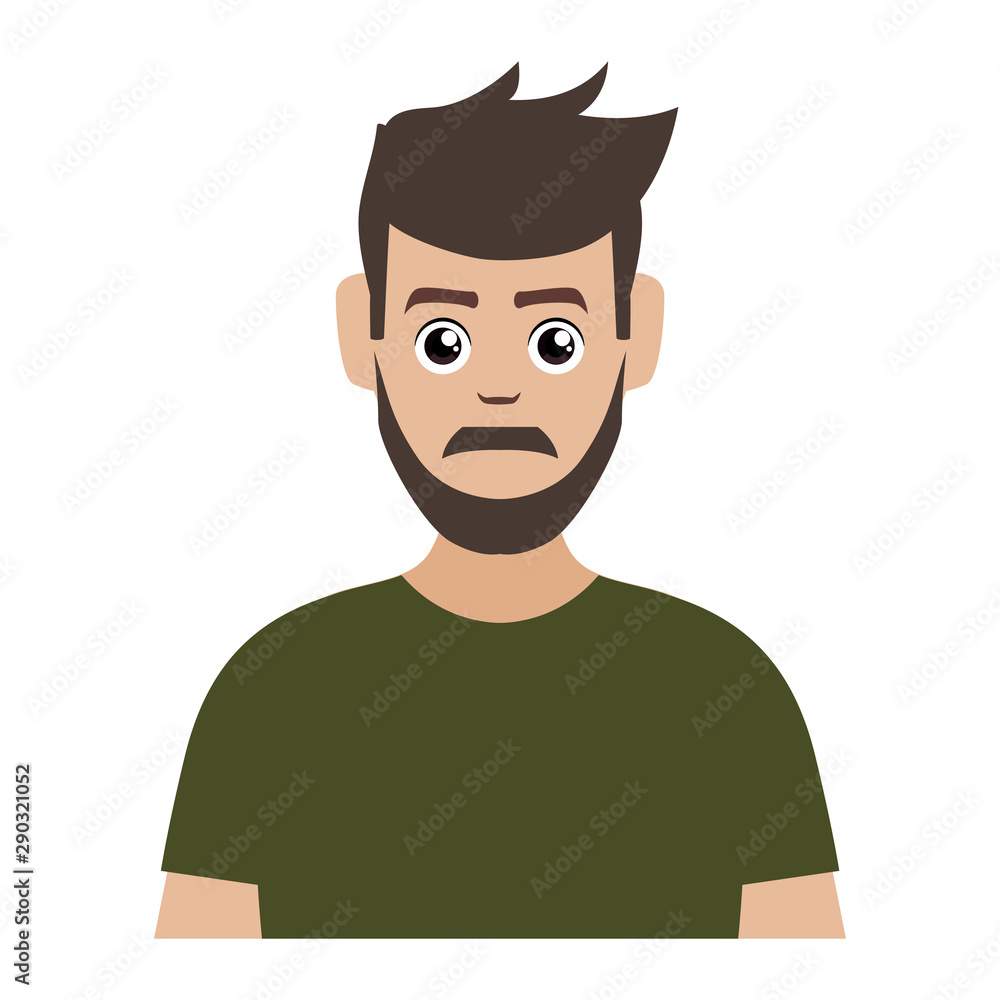 young man with beard avatar character vector illustration young man with beard avatar character vector illustration
