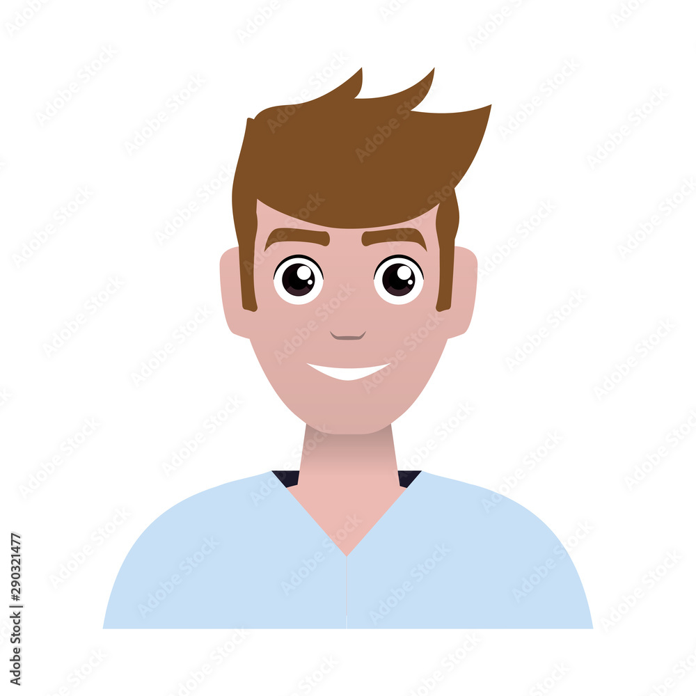 young man avatar character vector illustration