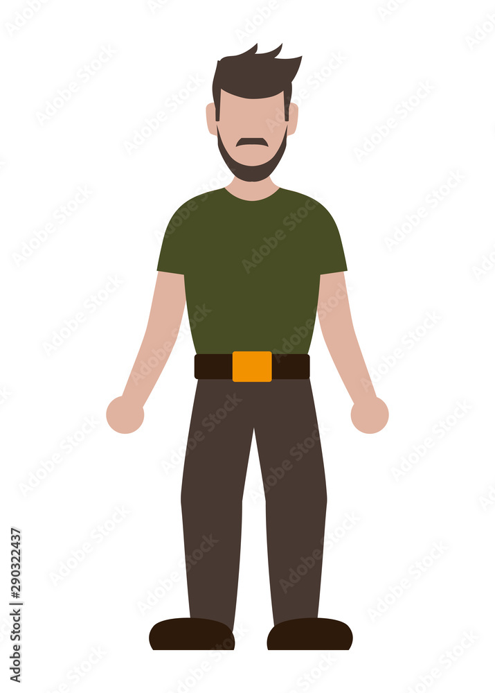 young man with beard avatar character vector illustration young man with beard avatar character vector illustration