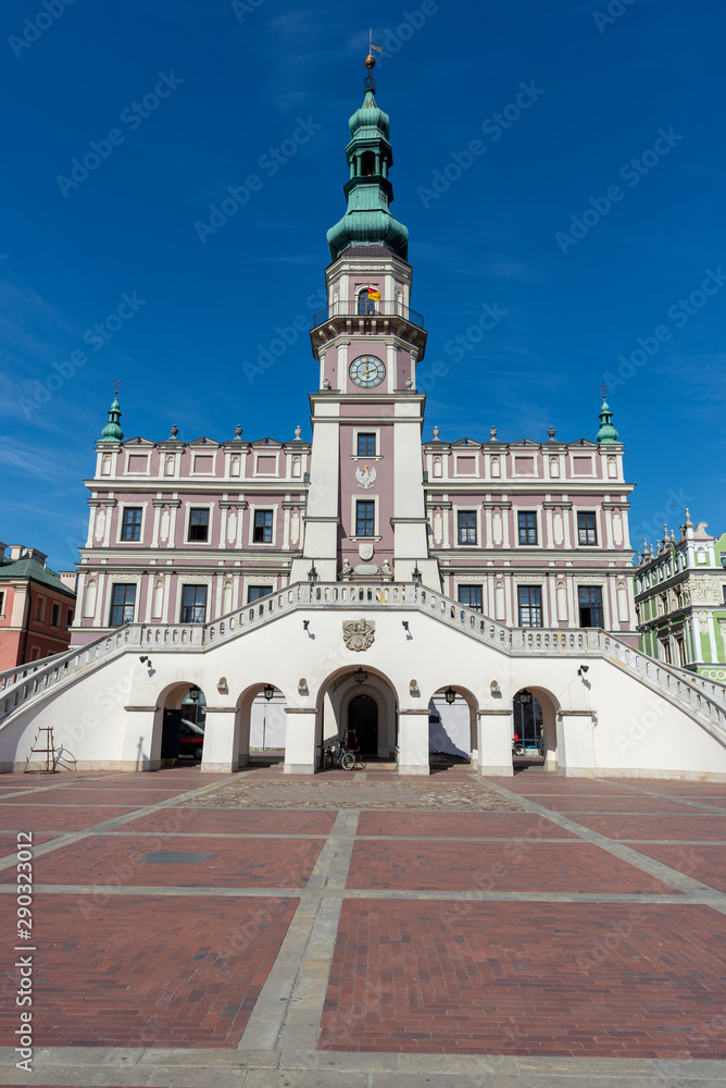 Town hall in Zamosc, Poland