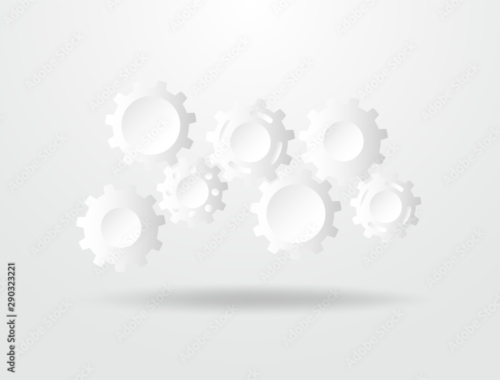 Marketing mechanism concept. background design with connected gears .vector.