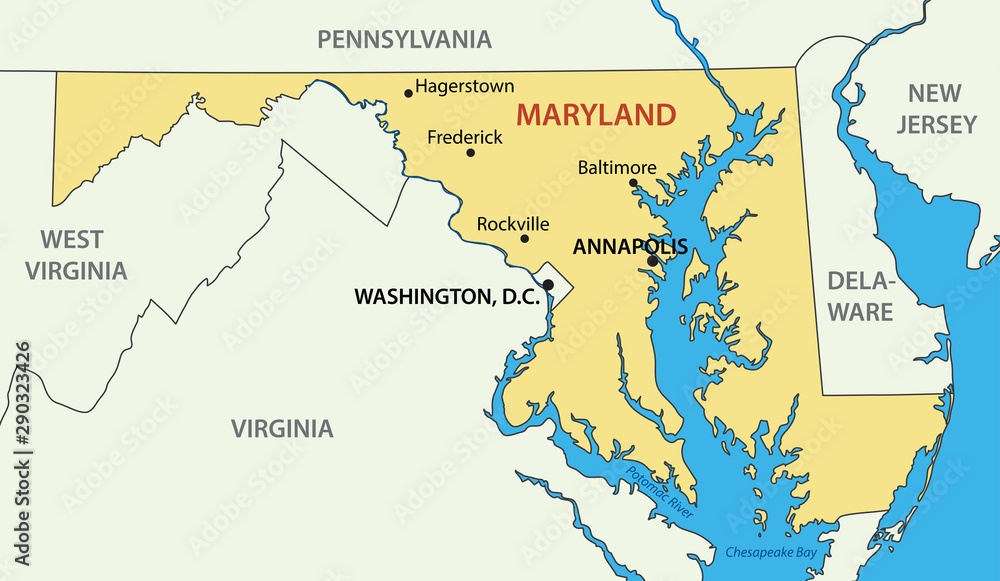 Maryland - vector - state of USA