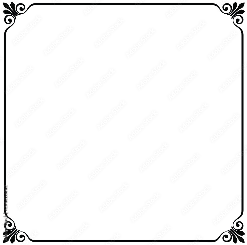 Black ornate frame, victorian style, vector graphics Black ornate frame, victorian style, vector graphics