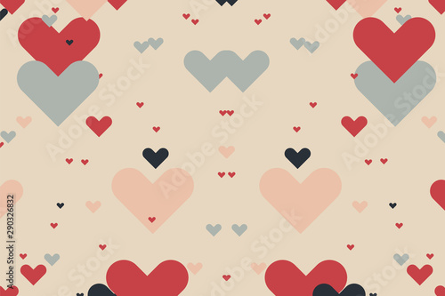 Colored pattern with heart. Love background concept. Vector illustration design.