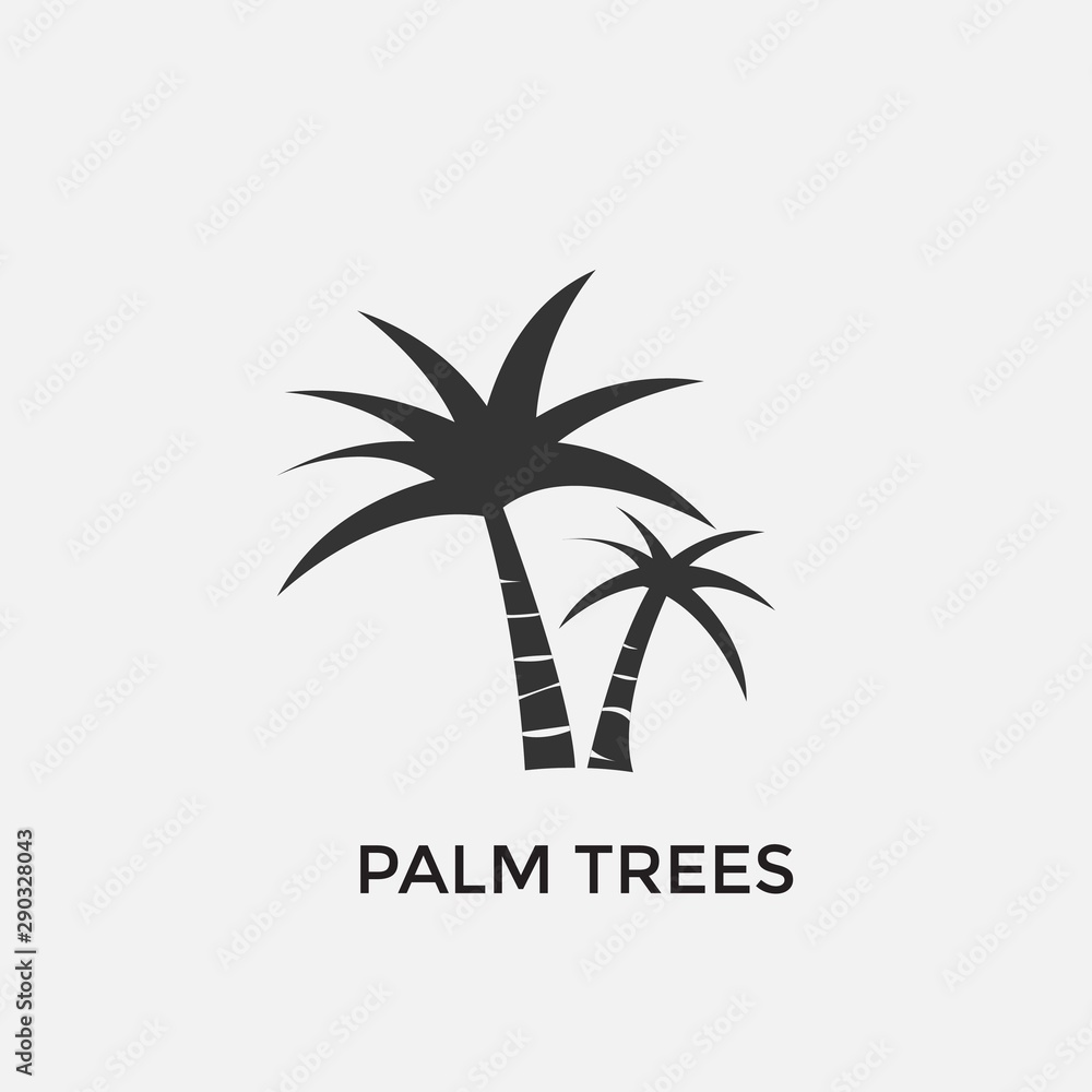 beach palm trees island vector icon illustration icon