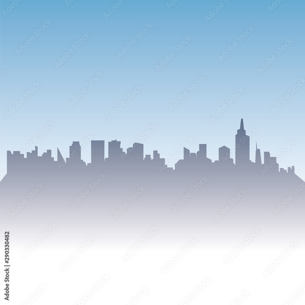 city siloute isolated icon vector illustration