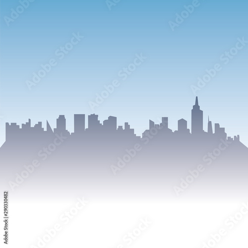 city siloute isolated icon vector illustration