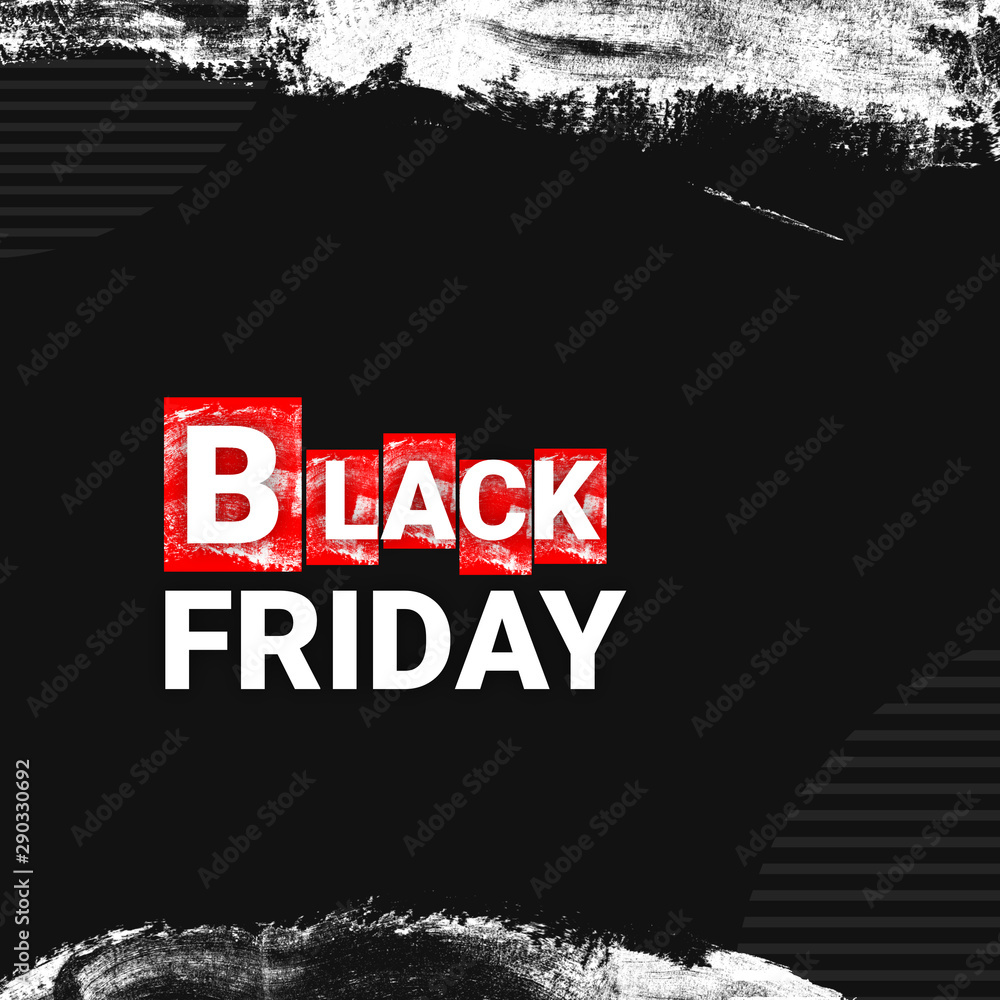 Black friday banner. Painted with dry dirty brushes Black friday banner. Painted with dry dirty brushes