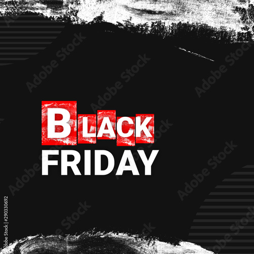 Black friday banner. Painted with dry dirty brushes
