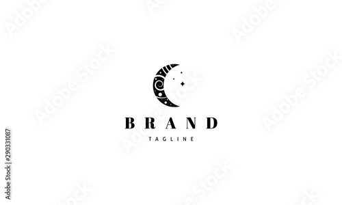 Vector logo on which the abstract image of the moon.