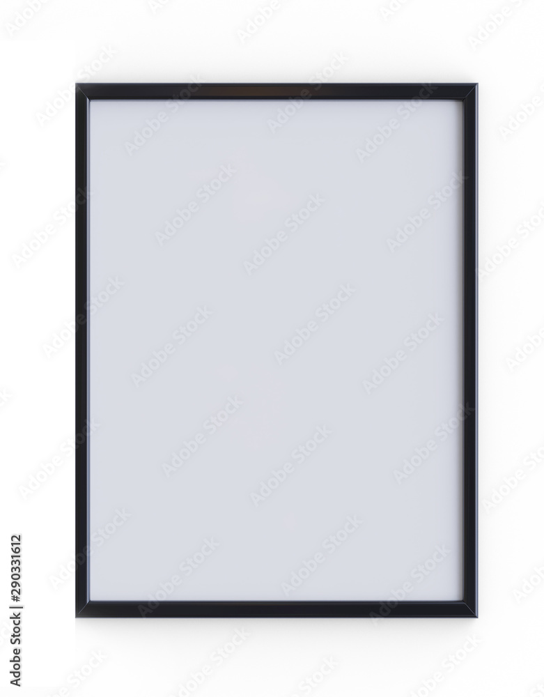 Empty whiteboard (magnetic board) isolated on white. Mockup template- 3D rendering
