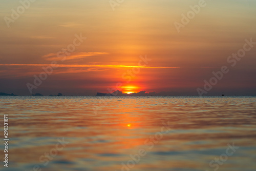 Beautiful sunset above the sea. Summer vacation concept. Thailand