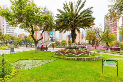 Bolivia La Paz  Abaroa square gardens photo