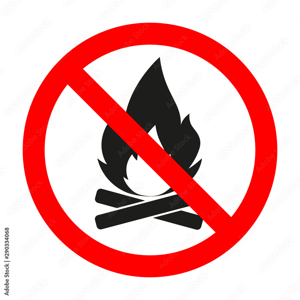 fire forbidden sign in red crossed out circle fire forbidden sign in red crossed out circle